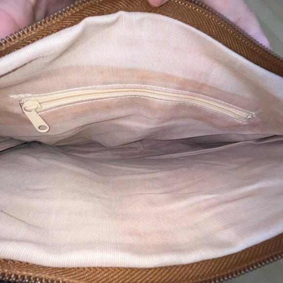 Brown Faux Crocodile Leather Unique Fold-Over Crossbody Bag - Picture 7 of 9